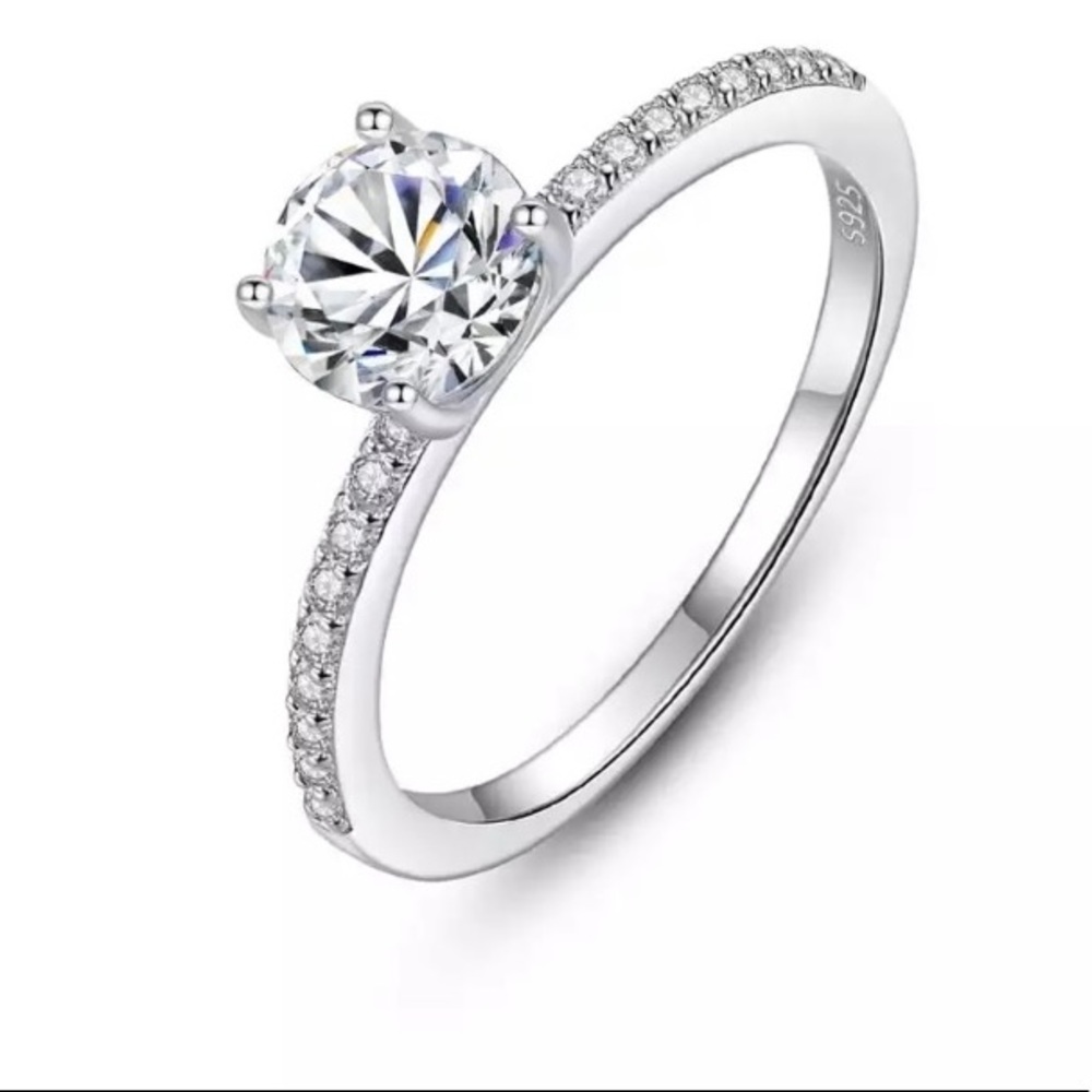Moissanite diamond engagement bridal wedding ring